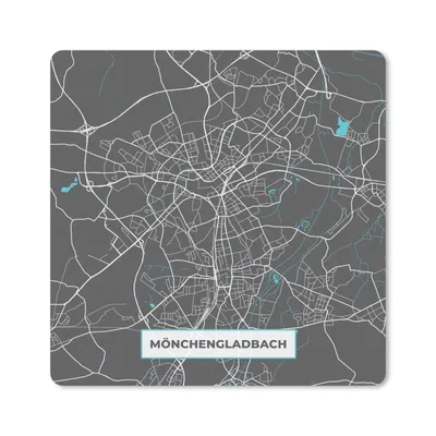 Produktbild von MuchoWow® Mauspad Mousepad Karte - Mönchengladbach - Blau - Stadtplan - Deutschland 30x30 cm - Mousepads - Maus Mat - Pad - Mausunterlage - Gaming