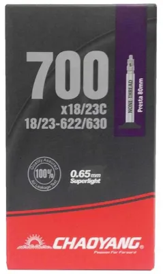Imagen del producto de Cámara para bicicleta Chaoyang Super Lite, modelo Fv80, color , tamaño 700C / 18-25, color