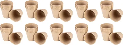 Produktbild von VERTO Anzuchttöpfe 8 x 8 cm - Praktisches Set mit 60 Stück - aus Torf - Biologisch abbaubar/Pflanztopf/Saattopf/Pflanzenanzucht