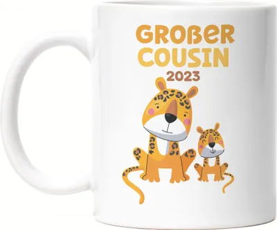 Produktbild von Großer Cousin 2023 Tasse Weiß Löwen Cousin Familien Love Liebe Geborgenheit Beschützer Cousins Zusammenhalt