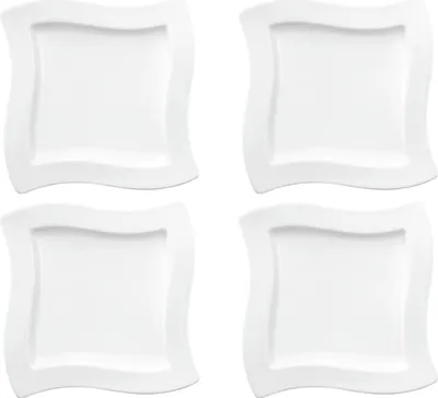 Produktbild von Villeroy & Boch NewWave 4er Set Frühstücksteller 24 cm weiß Porzellan