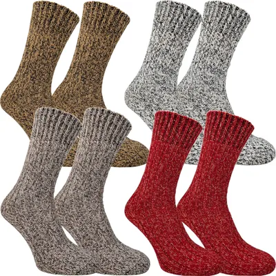 Immagine prodotto di Calzini da donna 4 paia di calzini termici in alpaca per il tempo libero Calzini caldi per tutti i giorni Multicolore Taglie 35-38