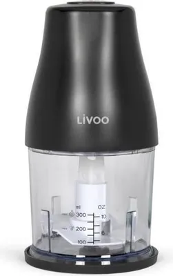 Obrázek produktu pro LIVOO sekáček 300 ml, 400 W, 1 rychlost + turbo, 2 nerezové nože, černý