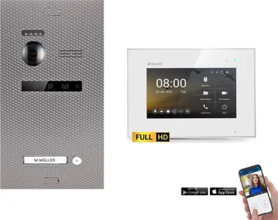 Produktbild von BALTER EVO HD Karbon-Silber Video Türsprechanlage Set 1 Teilnehmer 7" WLAN Monitor Weiß