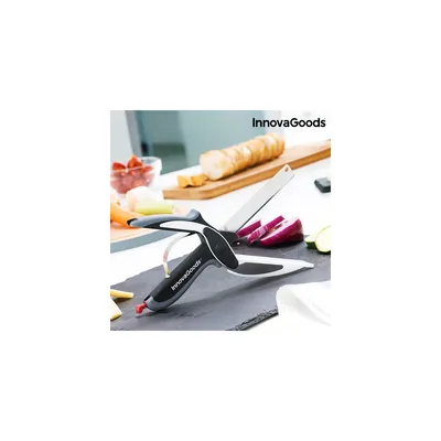 Produktbild von InnovaGoods® 2 in 1 Messerschere, Gemüseschneider de, Küchenmesser, Küchenschere, Küchenmessersets de Küchenmesser, Küchenutensilien de Küche, Scherenmesser mit MiniIntegriertem Schneidebrett de