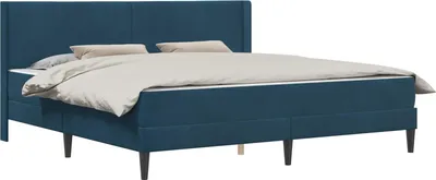 Immagine prodotto di vidaXL Letto con materasso e testiera blu 200 x 200 cm in velluto