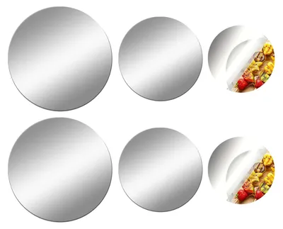 6 runde Acryl-Spiegel, selbstklebend, 10/15/20 cm