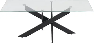 Produktbild von Couchtisch aus gehärtetem Glas und Metall schwarz - Transparent - COSIMA