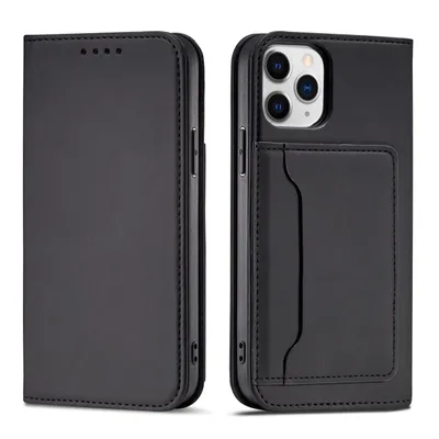 Produktbild von Magnet Card Case für iPhone 12 Pro Max Hülle Wallet Kartenhalter Stand schwarz