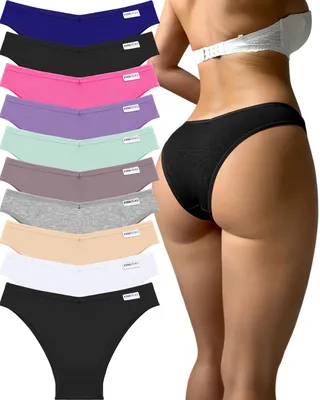 Immagine prodotto di Slip per bikini da donna FINETOO, in cotone, sexy, elasticizzati, vita bassa, modello hipster