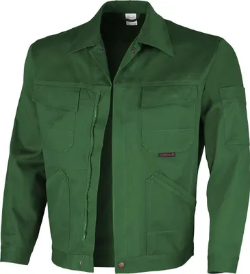 Produktbild von Qualitex Arbeitsjacke - comfortable Werkstattjacke - faserverstätkt aus MG 300 g - waschbar - in Farbe: grün - Herren: 62 - Damen: 56