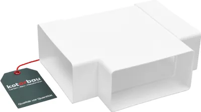 Zdjęcie produktu dla KOTARBAU® Trójnik do kanalów plaskich 2 mm x 60 mm Zlaczka do kanalów wentylacyjnych z tworzywa sztucznego Zlaczka do kanalów Redukcja Bialy Wydajny trójnik do systemów kanalów plaskich
