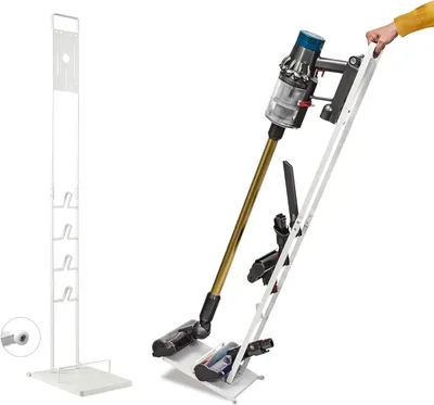 Produktbild von Staubsaugerhalter kompatibel mit Dyson V15 V12 V11 V10 V8 V7 V6 - DC45/ DC35/ DC58/ DC59/ DC62/ DC74- Bodenaufbewahrungs-Organizer mit Rädern ohne Bohren der Wand.