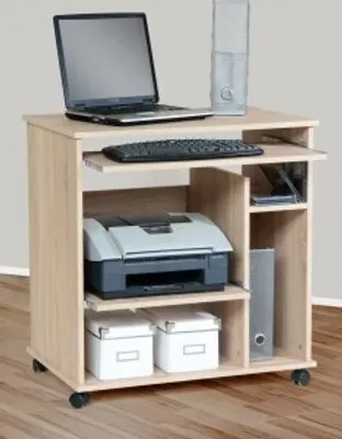 Produktbild von Computertisch  Schreibtisch  PC-Tisch auf Rollen sonoma eiche
