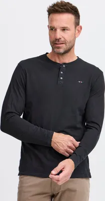 Produktbild von FQ1924 FQGert Herren Longsleeve Langarmshirt Shirt Basic mit Label-Details 100% Baumwolle Regular fit