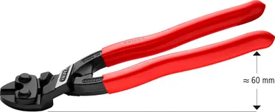 Image de Mini-coupeur de boulons L.200mm pour fil piano- KNIPEX tête inclinée