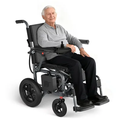 Productafbeelding van DH01123 Elektrische rolstoel voor senioren, 24V 10Ah, intelligente snelheidsregeling met 5 standen, comfortabele zitting van 17 inch breed, draagvermogen 100 kg