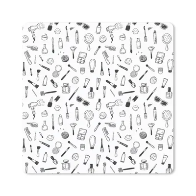 Produktbild von MuchoWow® Mauspad Mousepad Kosmetika - Muster - Make-up 20x20 cm - Mousepads - Maus Mat - Pad - Mausunterlage - Desk Mat - Bureauartikeln