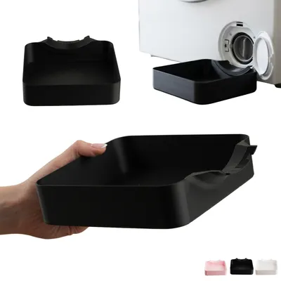 Obrázek produktu pro Miska pod filtr pračky nízká 3,5 cm, odtoková nádoba na vodu, 3D tisk – Černá