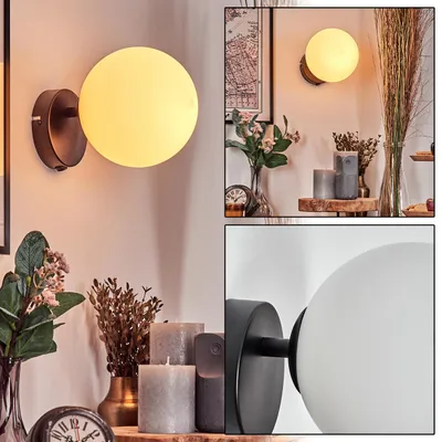 Produktbild von Cesaro Wandlampe aus Metall/Glas in Schwarz/Weiß
