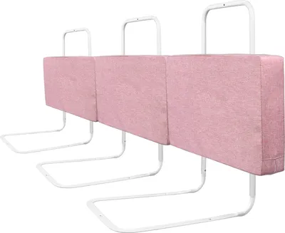 Produktbild von LZQ 3X Bettschutzgitter, Bettgitter zum Vertikalen Heben,60cm 5-Loch Höhenverstellbar ,Rausfallschutz Kinderbettgitter für  Familienbett und Kinderbett(180cm, Kirschrosa)
