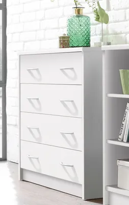 Produktbild von Kommode Holzkommode Anrichte Schubladenkommode Beistellschrank "Olli VIII" Weiß