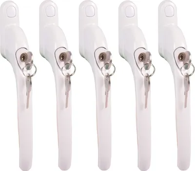 Produktbild von 5x Fenstergriff abschließbar Sicherheitsfenstergriff Kindersicherung weiß Set