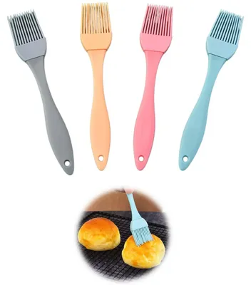 4er Set Silikon-Küchenpinsel, 17 x 3,2 cm, lebensmittelecht