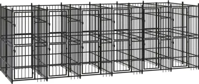 Produktbild von The Living Store Outdoor-Hundezwinger Stahl 11,06 m²