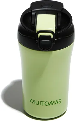 Imagen del producto de Taza térmica con tapa, de acero inoxidable, de 350 ml, para bebidas calientes y frías