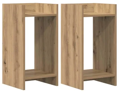 Immagine prodotto di vidaXL Porta piante, 2 pezzi, effetto legno artigianale "Rovere", 30 x 30 x 60 cm