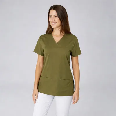 Produktbild von Damen Schlupfkasack, Slim Fit, olive, Größe 2XL : 2XL : olive : 72% Polyester 23% Viscose 5% Elasthan