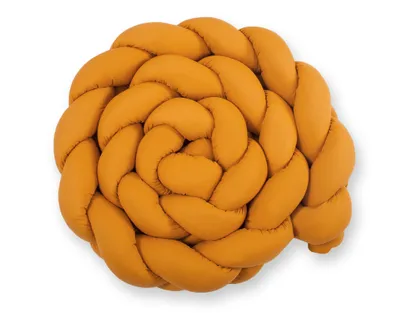 Image de Protection tressée pour lit d'enfant XXL jaune muscade 360cm en coton de haute qualité
