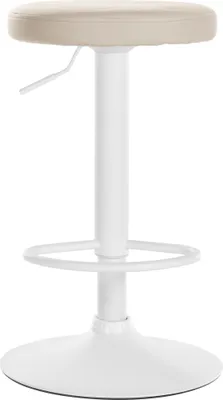 Produktbild von CLP Barhocker Ponte Kunstleder-Bezug creme Gestell Farbe weiß