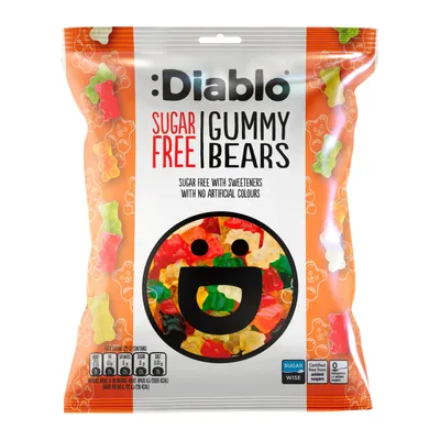 Produktbild von Diablo Gummibärchen zuckerfrei 75 g, Fruchtgummi Bären
