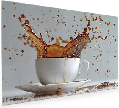 Produktbild von Küchenrückwand Spritzschutz Glas mit Motiv Kaffeeexplosion 40 x 40 cm
