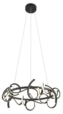 Produktbild von Design Pendelleuchte Schwarz Rund, 3 Stufen Dimmbar Krisscross