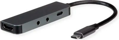 Obrázek produktu pro ROLINE 12021125, Kabel, USB 3.2 Gen 1 (3.1 Gen 1) Type-C, 100 W, Šedá, 3840 x 2160 px, 60 Hz