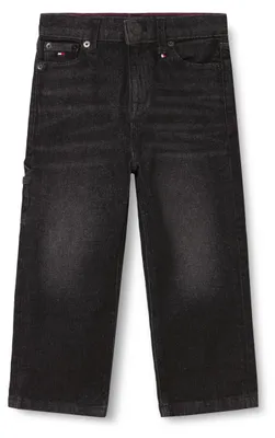 Immagine prodotto di Jeans da lavoro neri modello relaxed per ragazzo Tommy Hilfiger, articolo KB0KB10041. Taglio ampio, in denim