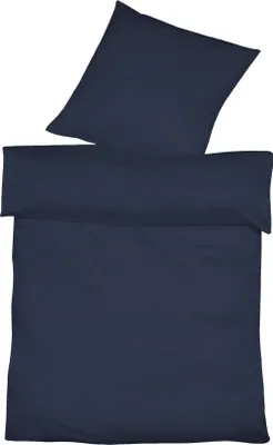 Produktbild von Fleuresse Halbleinen Bettwäsche Provence 200x220 cm + 2x 80x80 cm navy