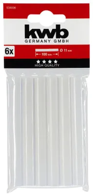 Obrázek produktu pro Horké lepidlo 6 ks průhledné průměr 11 x 100 mm KWB