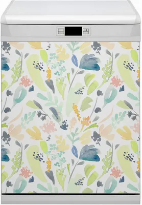 Produktbild von Magnet Folie für Geschirrspüler Küche Magnetmatte 60x80 cm  Nachbildung Geschirrspüle  - Blumen