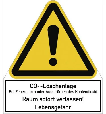 Produktbild von Dreifke® Schild CO2-Löschanlage..., Kombischild, Kunststoff, 210x240 mm
