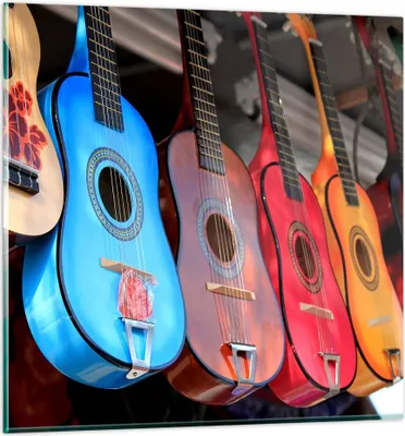 Produktbild von Bilder auf glas - Gitarre Musik Instrument Mexiko - 60x60cm - Glasbilder - Wandbilder - Kunstdruck - zum Aufhängen bereit - Wanddekoration aus Glas - Glas Bilder - Wandbild auf Glas - GAC60x60-2221