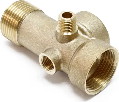 Wiltec 5-Wege Verteiler Messing 2x 1" IG 1x 1" AG 1x 1/4" IG 1x 1/4" AG Anschluss für Hauswasserwerk, Pumpe und Membrankessel