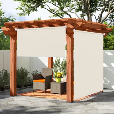 Immagine prodotto di Izrielar Set di 2 tende da sole verticali 160x240 cm Tenda da sole per balcone Beige Protezione dalla vista Protezione solare Resistente ai raggi UV Impermeabile Balcone Terrazza