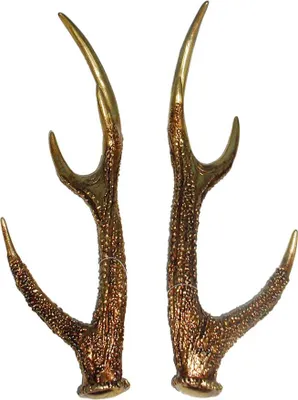 Produktbild von Trophäe Tischdeko Hirschgeweih gold 37x13x12cm 2erSet Polyresin