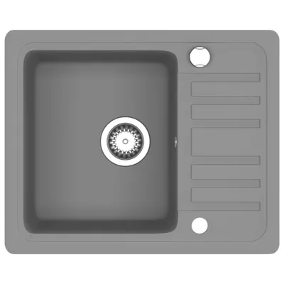 Image de vidaXL Évier en granit simple bassin gris