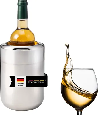 Produktbild von bremermann Edelstahl-Flaschenkühler mit Akkus, Kühler für 750 ml-Flaschen, rund
