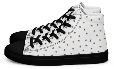Produktbild von Mr. & Mrs. Panda Damen Sneaker Black Edition Hummel flauschig Größe 41 - Weiß - Geschenk, Schwarz, Schwarze Sneakers für, Natur, Lustige Sprüche, Blume, Biene